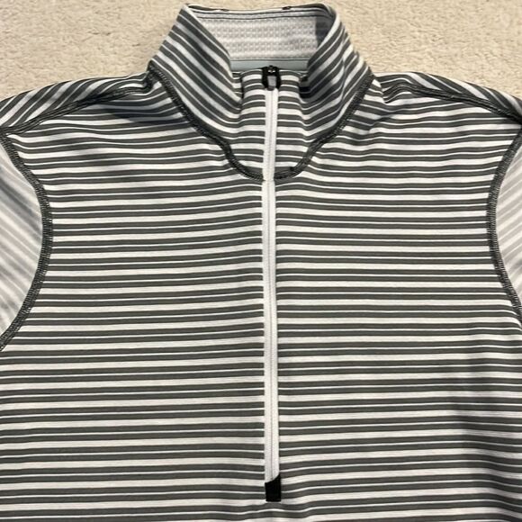 PATAGONIA 1/4 Zip Capilene 3 Crew Gray Striped Top - Picture 2 of 6